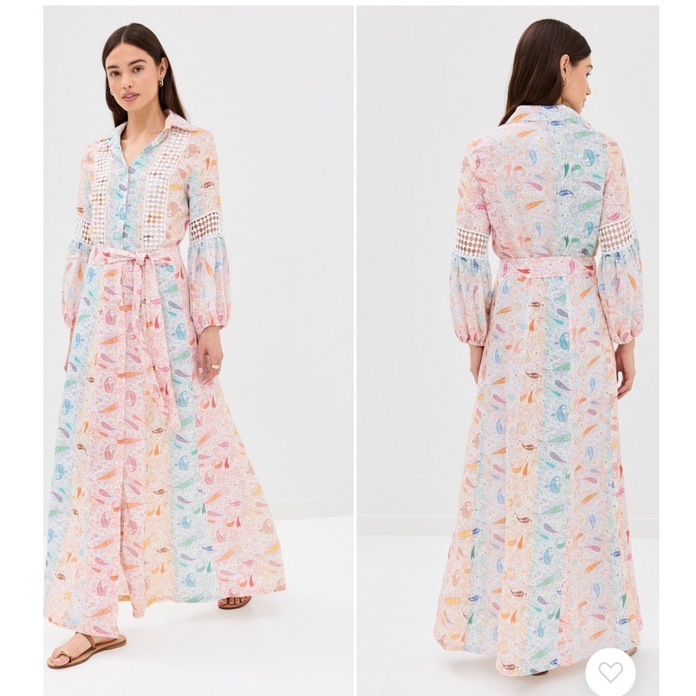 Temptation Positano Linen‎ Paisley Riccio Dress Maxi Size Medium